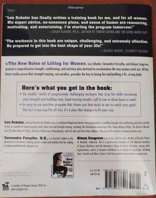 The New Rules For Lifting For Women, Lou Schuler & Cassandra Forsythe, Paperback, 258 Pg, +A4
