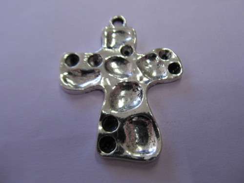 Pendant, Cross, Metal, Nickel, Colour, 55mm, 1pc