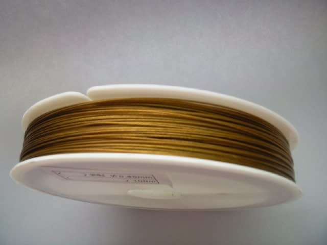 Stringing Material, Tiger Tail, Gold, 0.38mm,  1 Meter, 1pc