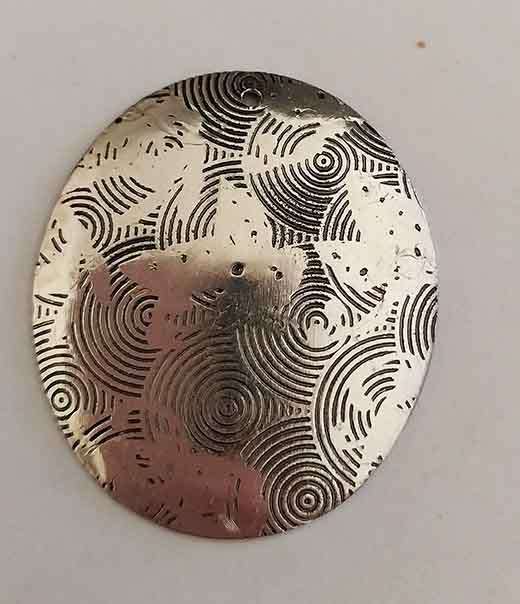 Pendant, Disc, Oval, Metal, Nickel, 35mm x 30mm, 1pc