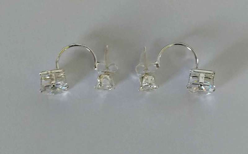 Earrings Roman Duet Rhinestones Clear 25mm