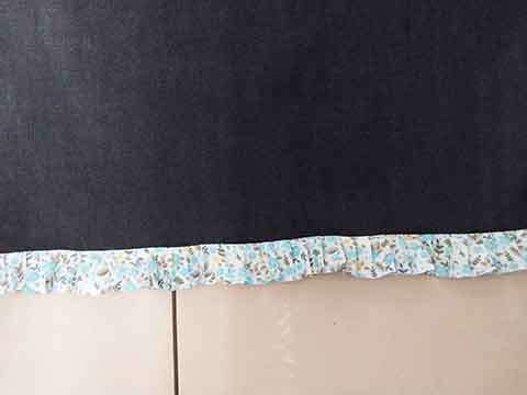 Apron, Handmade, Denim Size - Medium - XLarge, Denim+Light Blue Cotton+Butterflies, 1pc