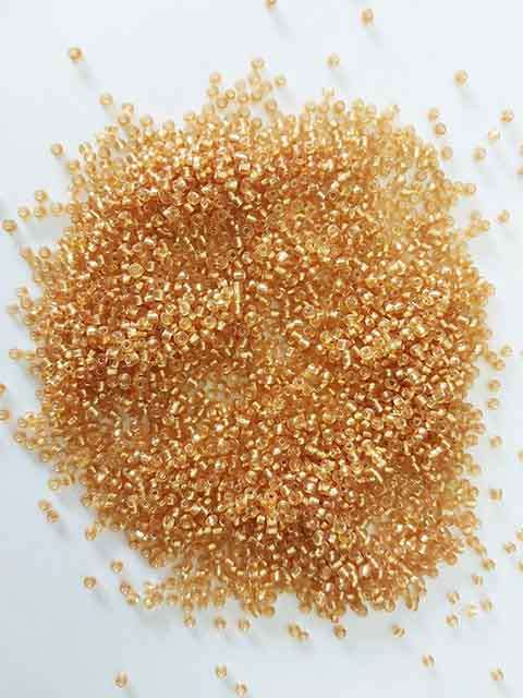 Glass Beads, Seedbeads, Gold Colour, Silver Lined, 11/0, 13gr