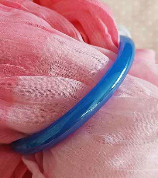 Mistique Bracelet, Blue Glass Bangle, 60mm Inside Diameter, Width 7mm, 1pc