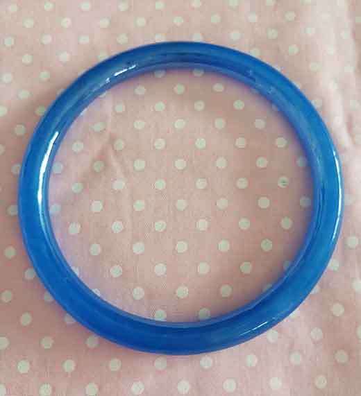 Mistique Bracelet, Blue Glass Bangle, 60mm Inside Diameter, Width 7mm, 1pc