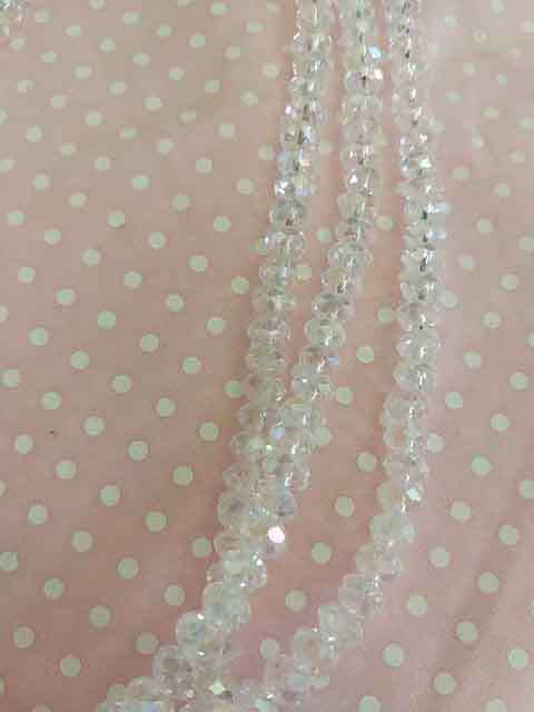Crystal Necklace, Clear Crystal Beads, 90cm, 1pc
