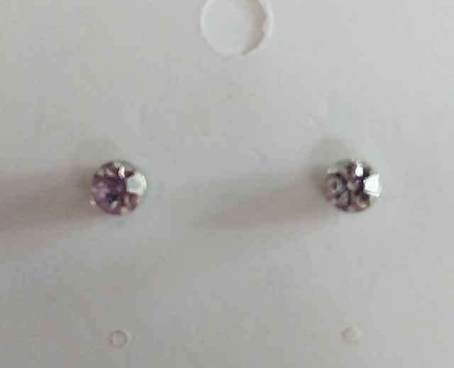 Riza Earrings, Clear Rhinestone Studs, 5mm Diameter, 2pc