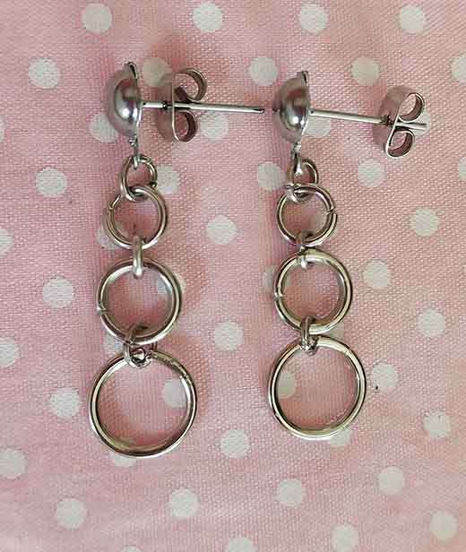 Earrings, Nickel Findings, Ear Studs, 31mm, 2pc