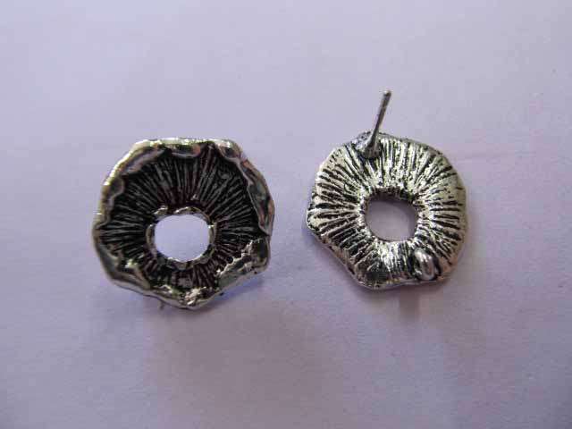 Findings, Earrings, Stud Type, Nickel, 19mm, 2pc