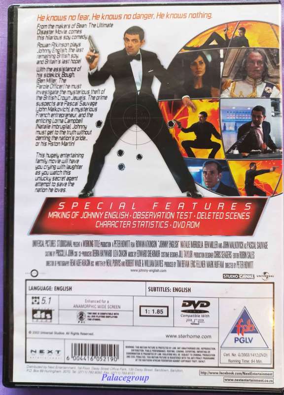 Johnny English, He Knows No Fear, He Knows No Danger, He Knows Nothing, DVD