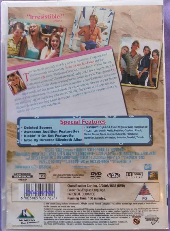 Aquamarine, The Sweetest Treat Since Princess Diaries, DVD