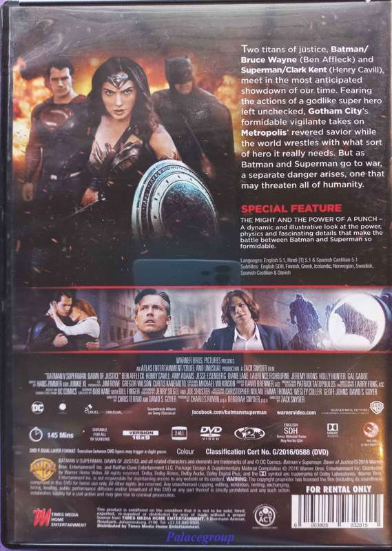 Batman Versus Superman, Dawn Of Justice, DVD