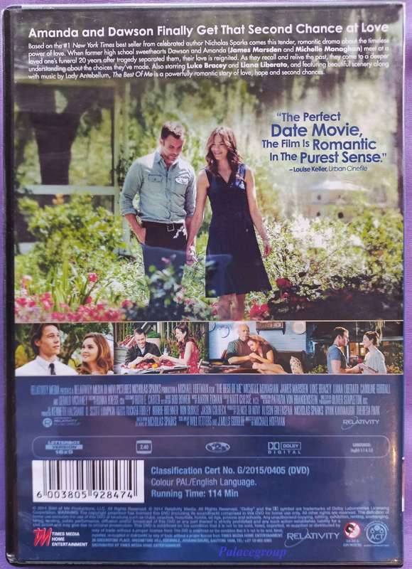 The Best Of Me, James Marsden & Michelle Monaghan, From The Author Of  The Notebook, DVD