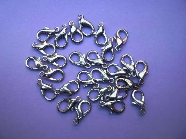 Clasps, Lobster Clasp, Nickel,  12mm, 8pc