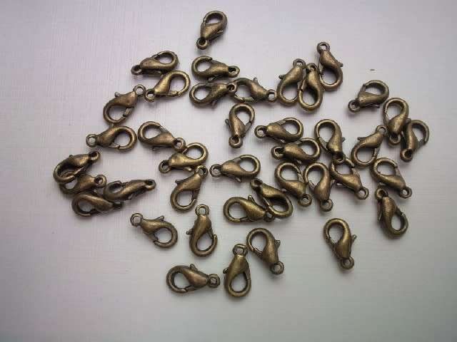 Clasps, Lobster Clasp, Bronze,  10mm, 8pc