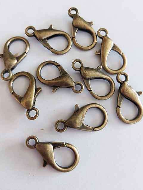 Clasps, Lobster Clasp, Bronze,  21mm, 2pc