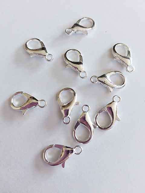 Clasps, Lobster Clasp, Silver (Colour), 14mm, 5pc
