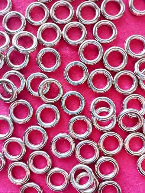 Findings, Connectors, Round, Acrylic, Rhodium Plated, Nickel Colour, 16mm, 4pc