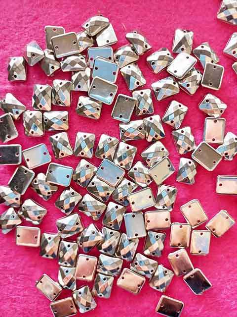 Findings, Connectors, Acrylic, Rhodium Plated, Nickel Colour, 10mm X 7mm, 8pc