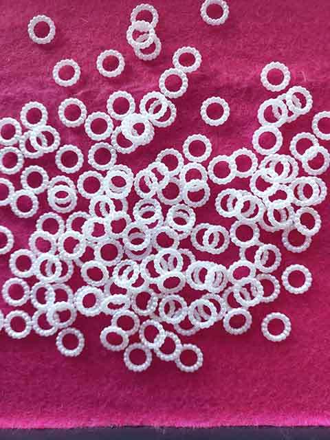 Findings, Connectors, Round, Acrylic, Off White, 10mm, 8pc