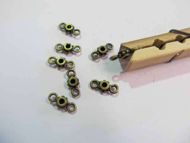 Connector, Bronze, Metal, 14mm, 8pc