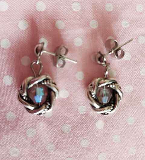 Earrings, Clear AB Crystal Beads, Nickel Findings+Ear Studs, 18mm
