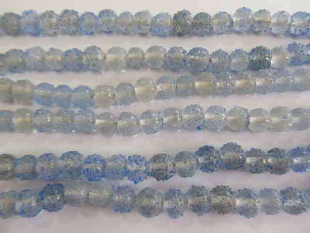 Glass Beads, Fancy, Sugar Beads, Czech Beads, Round, Blue, 11mm x 9mm, ±20pc