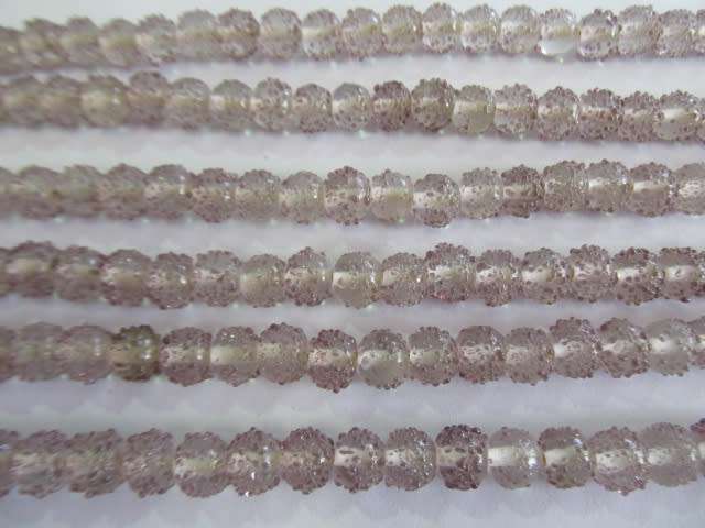 Glass Beads, Fancy, Sugar Beads, Czech Beads, Round, Purple, 11mm x 9mm, ±20pc