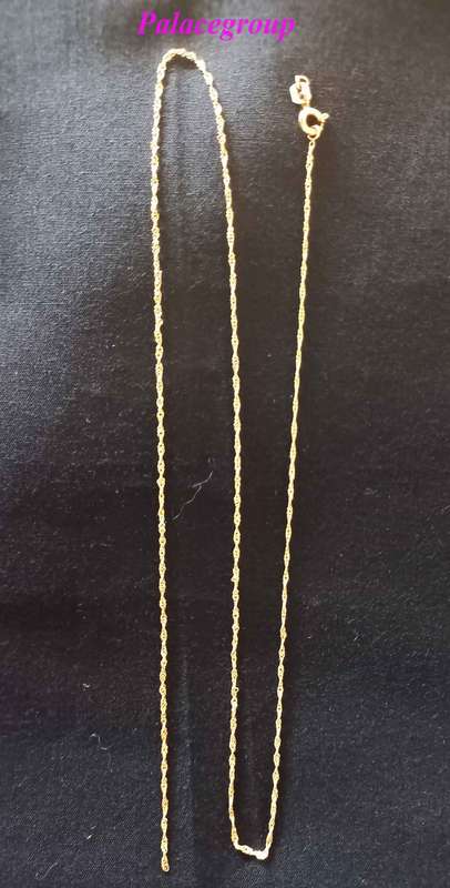 Necklace, 9CT Gold Singapore Type Chain, (Chain Broken At The Clasp) ±48cm