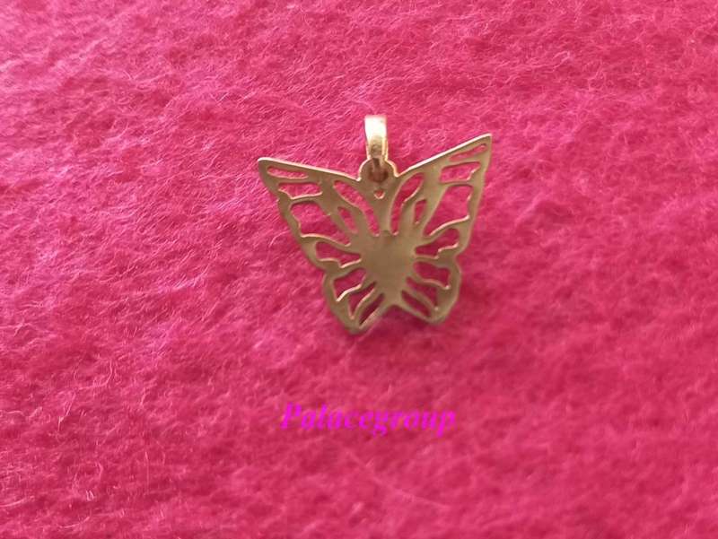 Necklace, 9CT Gold Butterfly Pendant With Bail, Size 16mm x 16mm incl bail, ±0.56gm, 1pc