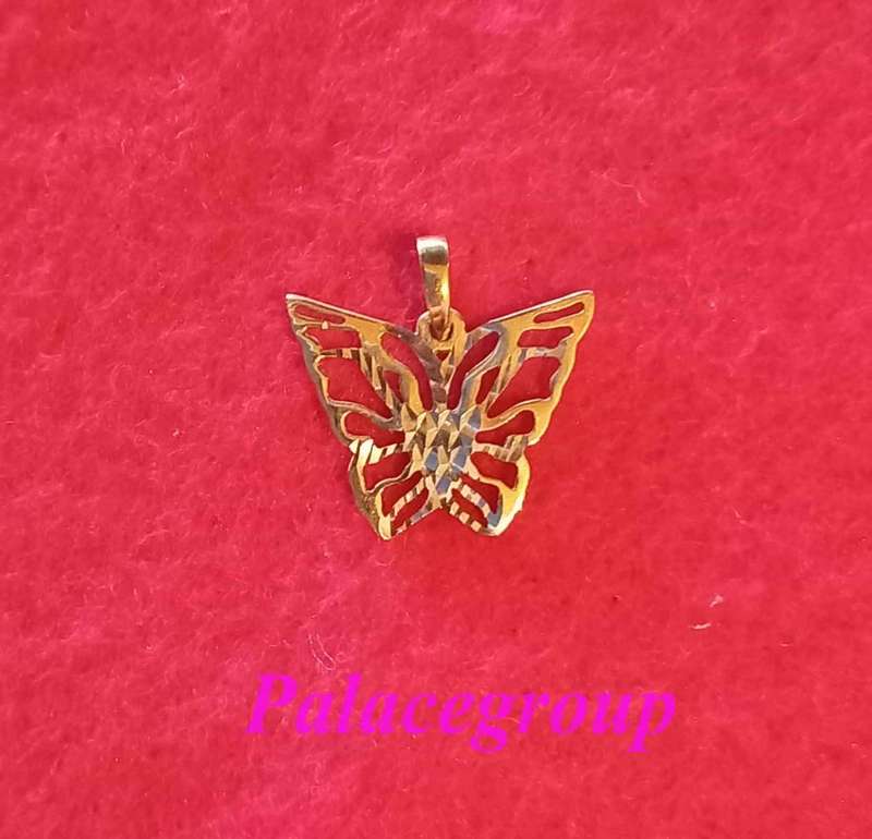 Necklace, 9CT Gold Butterfly Pendant With Bail, Size 16mm x 16mm incl bail, ±0.56gm, 1pc