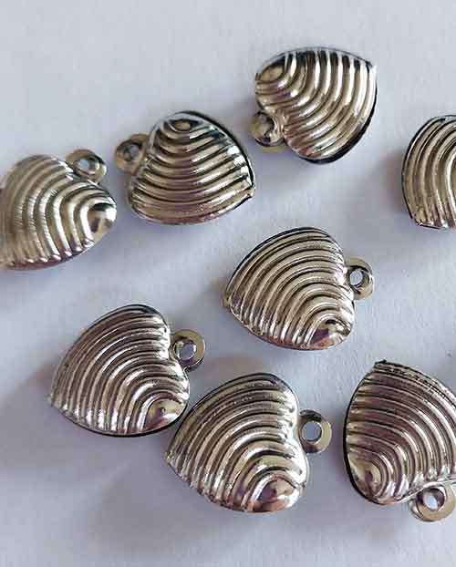 Charms, Shell, Charm, Metal, Nickel, 15mm X 13mm, 4pc