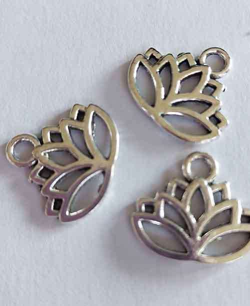 Charms, Flower - Protea, Charm, Metal, Nickel, 15mm X 17mm, 2pc