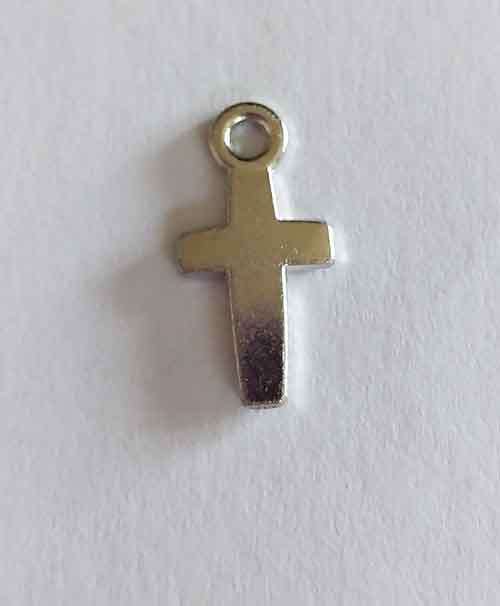 Pendant, Cross, Metal, Nickel, 19mm x 9mm, 1pc