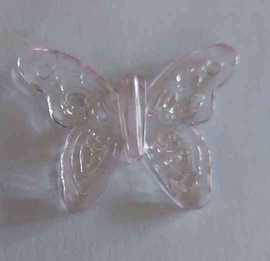 Acrylic Shapes, Butterfly, Light Pink, Hole Top To Bottom, 26mm x 35mm, 2pc
