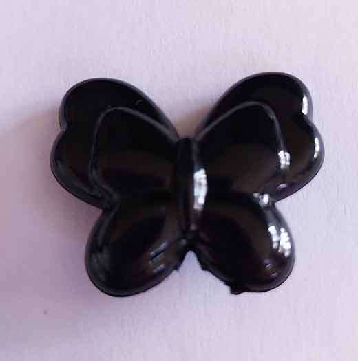 Acrylic Shapes, Butterfly, Black, Hole Top To Bottom, 25mm x 30mm, 2pc