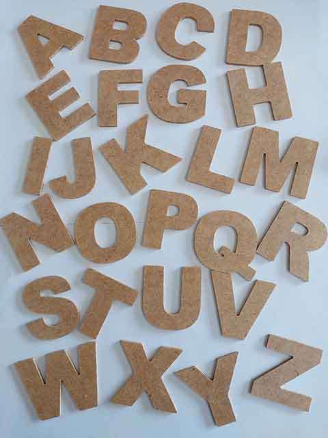Letters, Wooden Blanks, Entire Alphabet, 51mm, 26pc