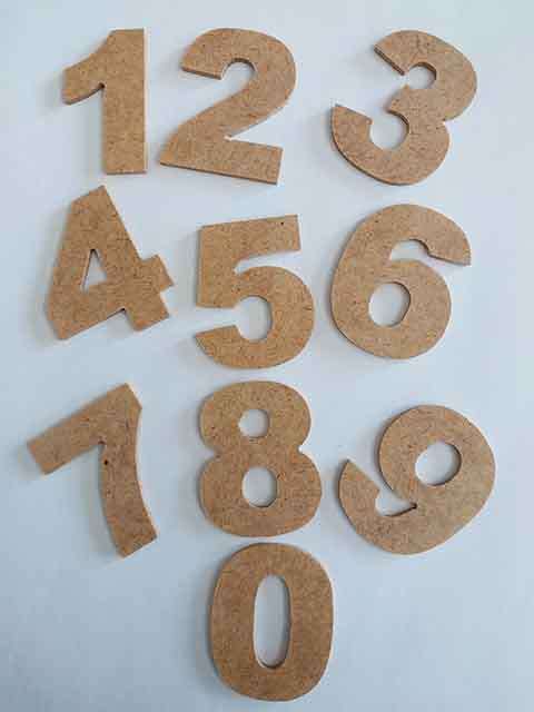 Numbers, Wooden Blanks, 0 To 9, 51mm, 10pc