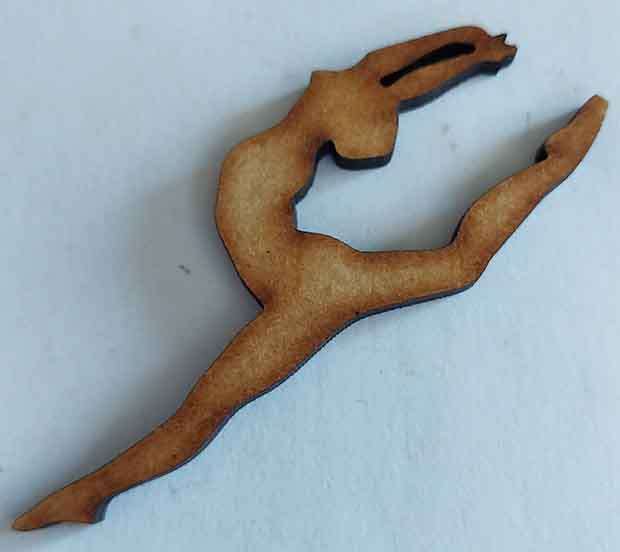 Embellishments, Shapes, Ballerina, Wood, Natural Colour, 73mmx 26mm, 1pc