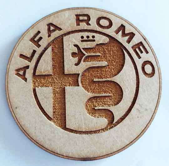Embellishments, Shapes, Alfa Romeo Badge, Wood, 54mm x 42mm, 1pc