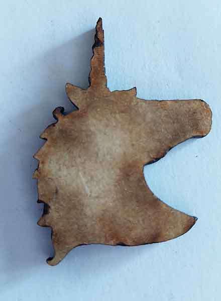Embellishments, Shapes, Unicorn, Wood, 26mm x 29mm, 1pc