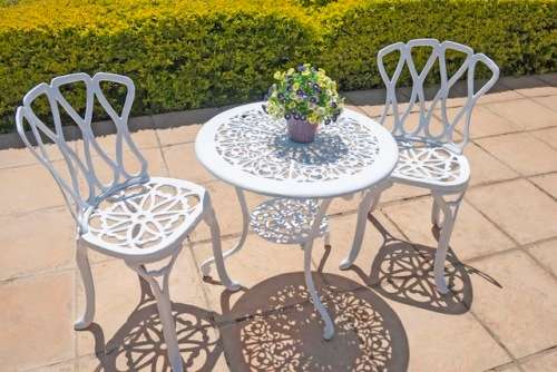 Cast Aluminium 2 Seater Small Bonzai Patio Set, 62cm Bonzai Round Table