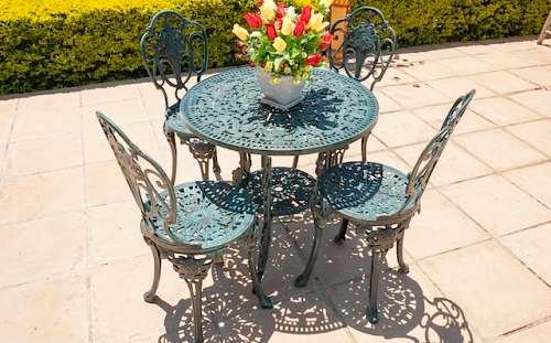 Cast Aluminium 4 Seater Rose Patio Set