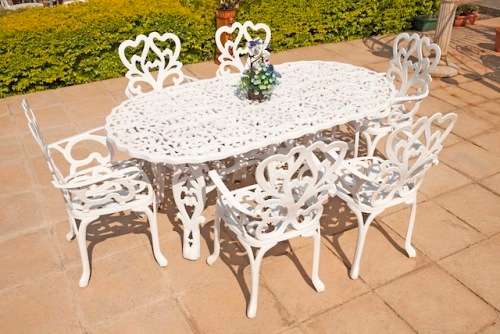 Cast Aluminium 6 Seater New Fern/Spider Patio Set