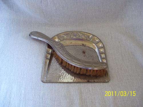 Crumb scoop and brush - very old