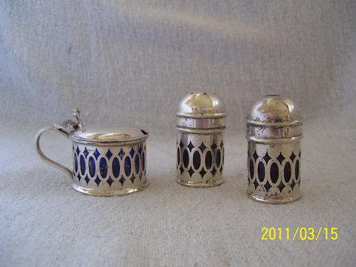 Salt, Pepper and mustard holder EPNS Angora - Small