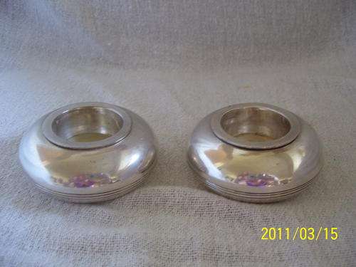 Set of two Silver Plated Tea Light Candle Holders