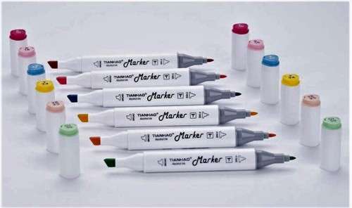 TIANHAO Set of 60 Colours Art Markers for Children and Adults (Artist Grade,Dual Tip,Alcohol Based)