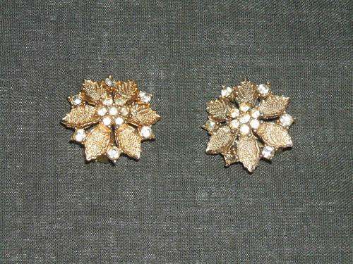 Flower Design Clip On Earrings