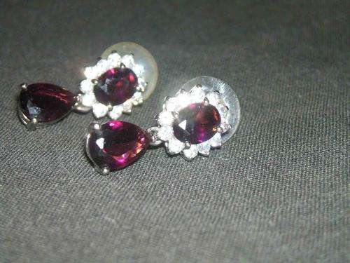 **R1 START** Immitation Diamond & Purple earrings (pierced ears)